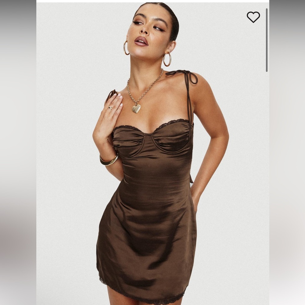 PRINCESS POLLY WAYZER MINI DRESS CHOCOLATE SIZE 12 BRAND NEW NO TAGS